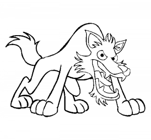 Coloring page wolf to color for kids