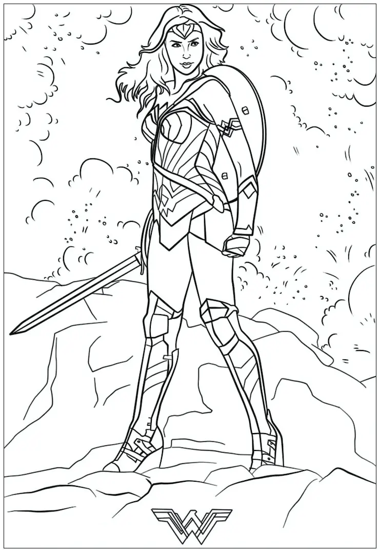 Wonder Woman (Printable Coloring Page for Kids)
