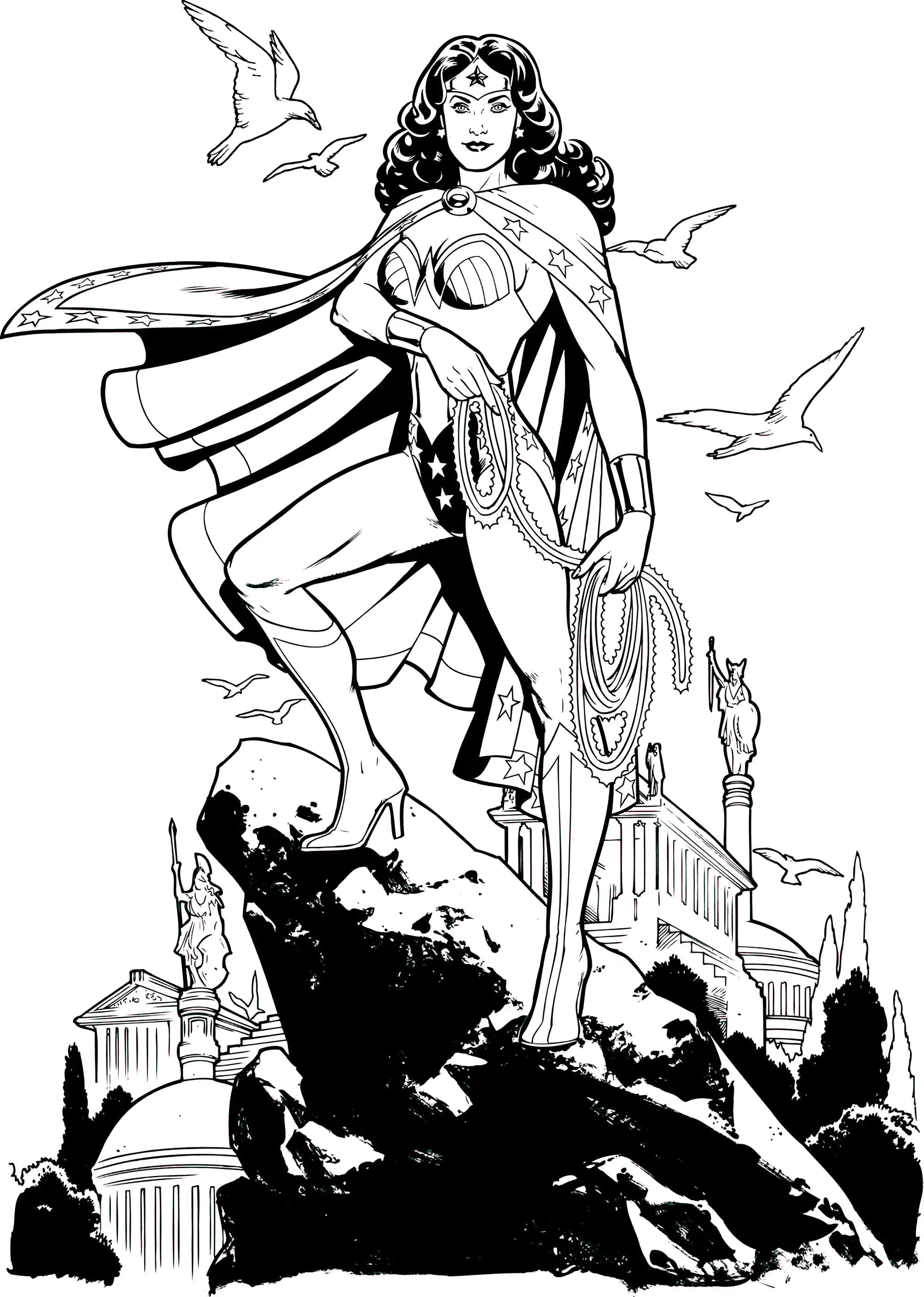 Wonder Woman (Printable Coloring Page for Kids)