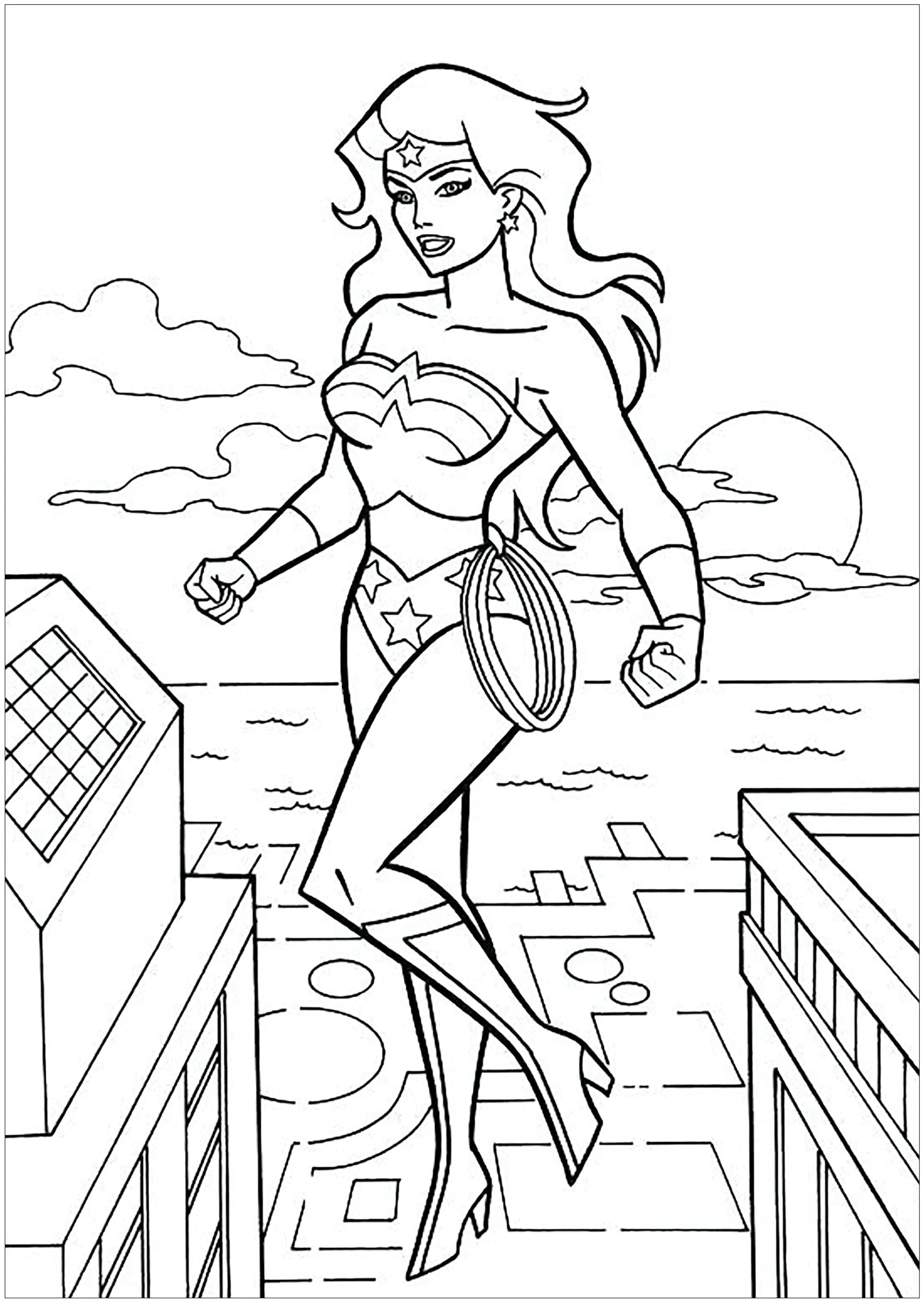 Wonder Woman (Printable Coloring Page for Kids)