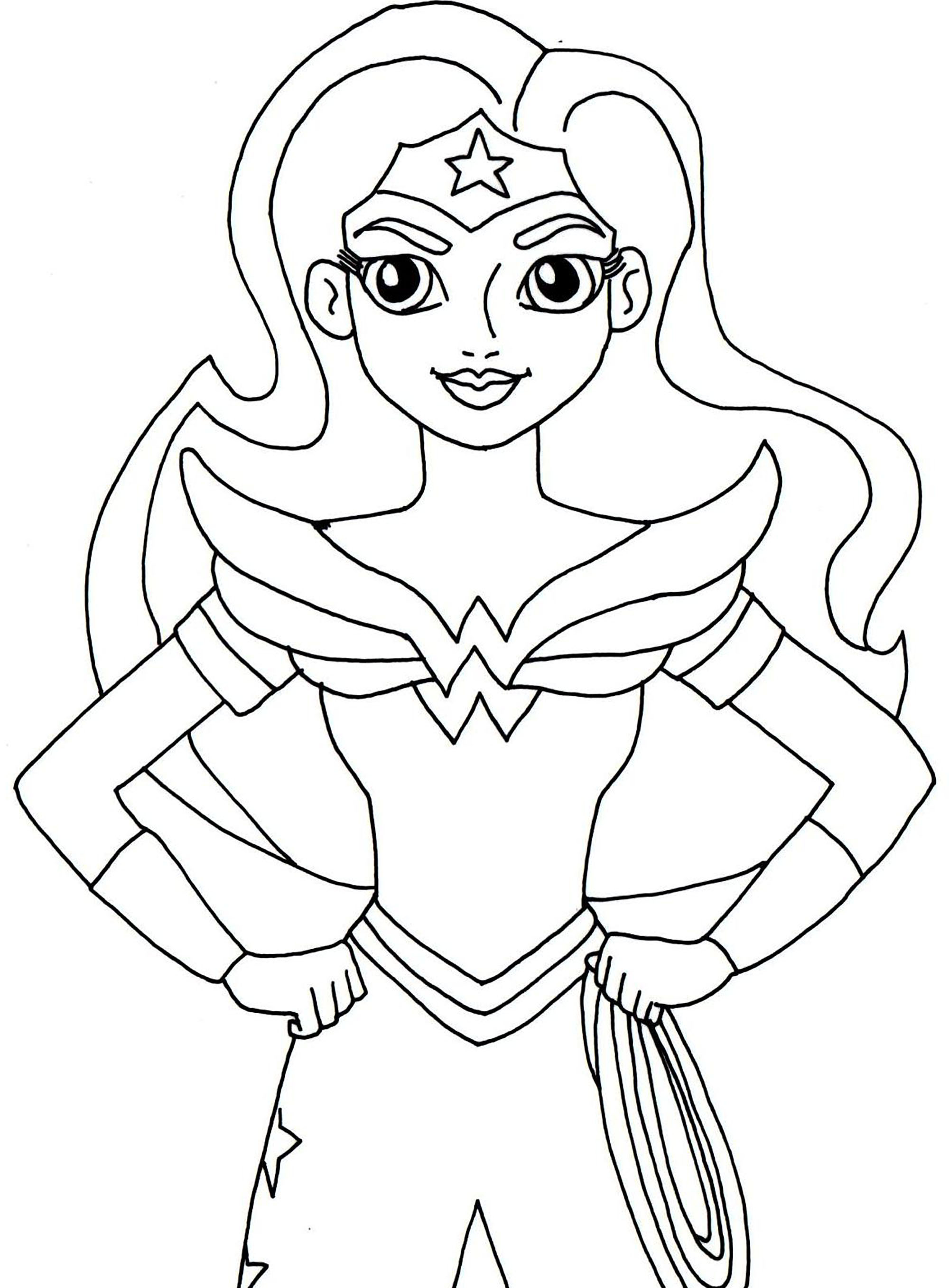 Funny Wonder Woman coloring page for children