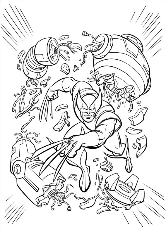 Get your pencils and markers ready to color this X Men coloring page