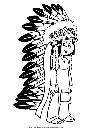 Simple Yakari coloring pages for kids