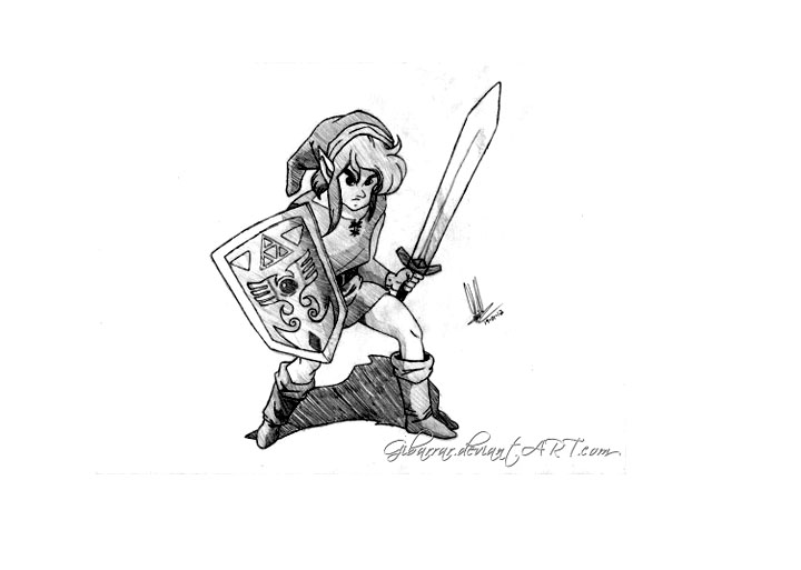 Drawing of the knight Link to color