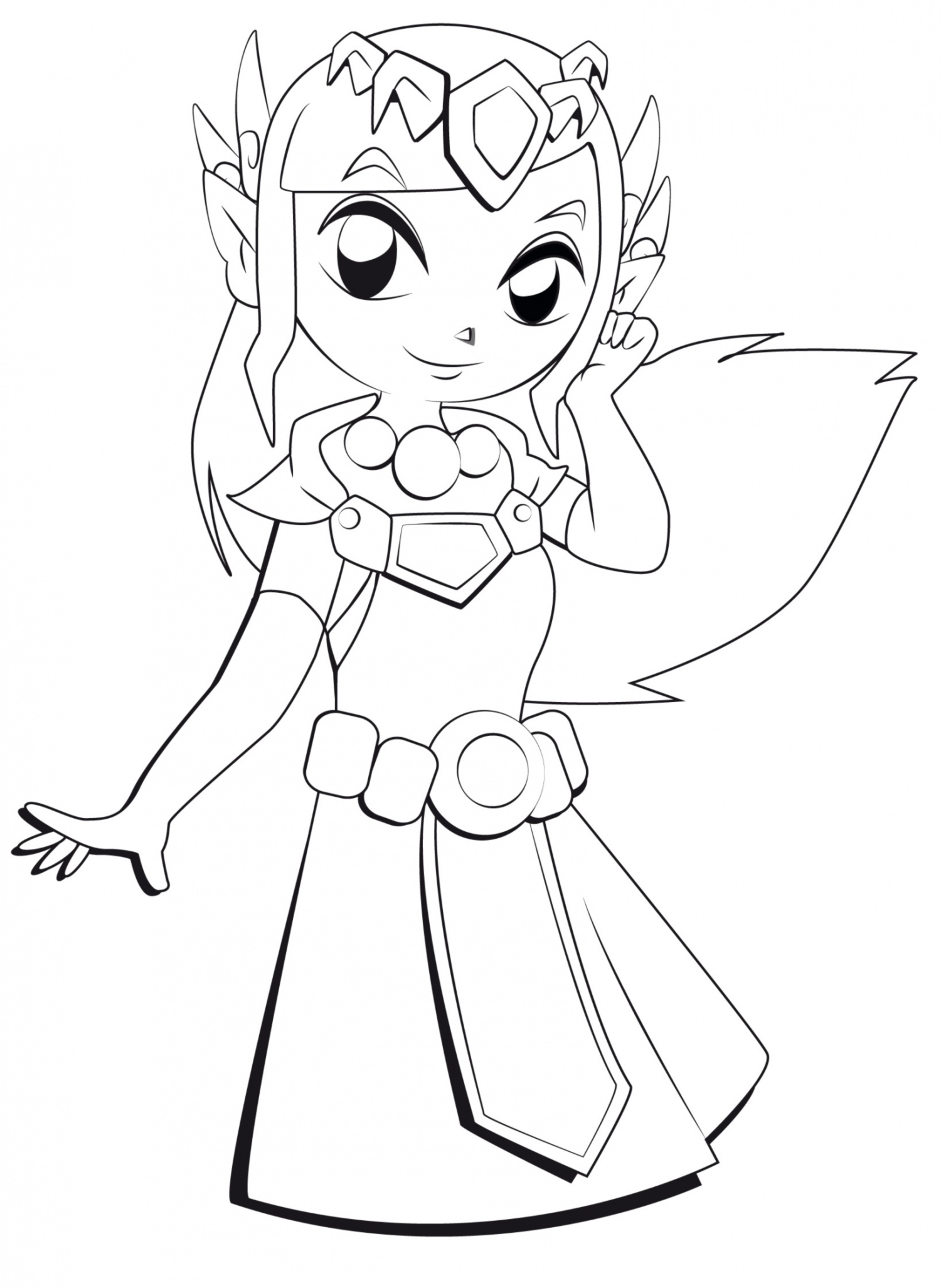 Image Zelda the princess to color