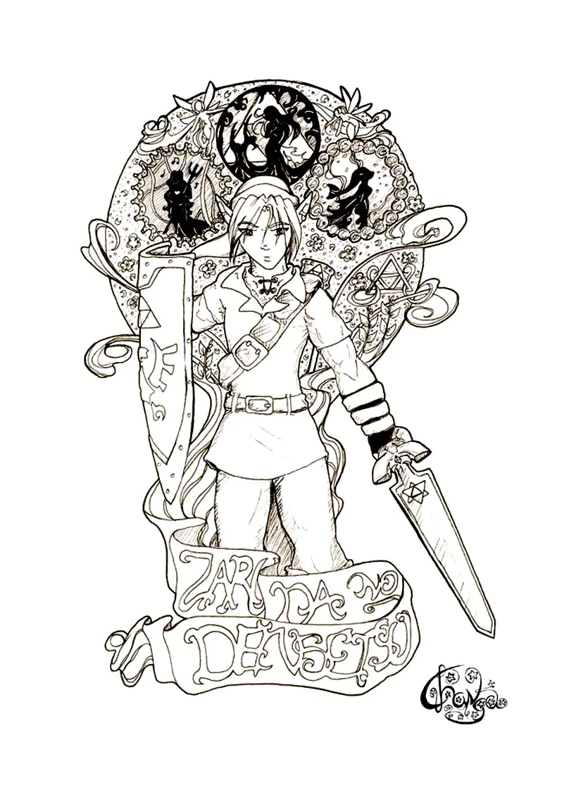 Zelda coloring page for kids