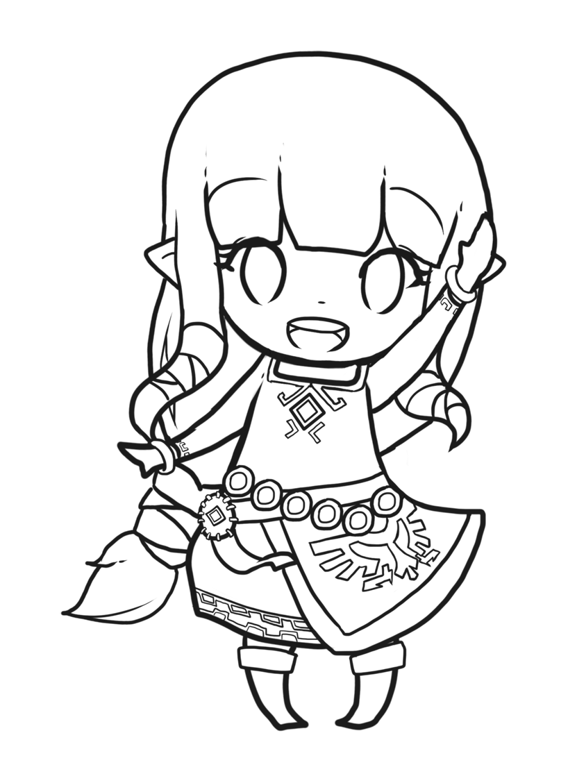 Zelda coloring page to download