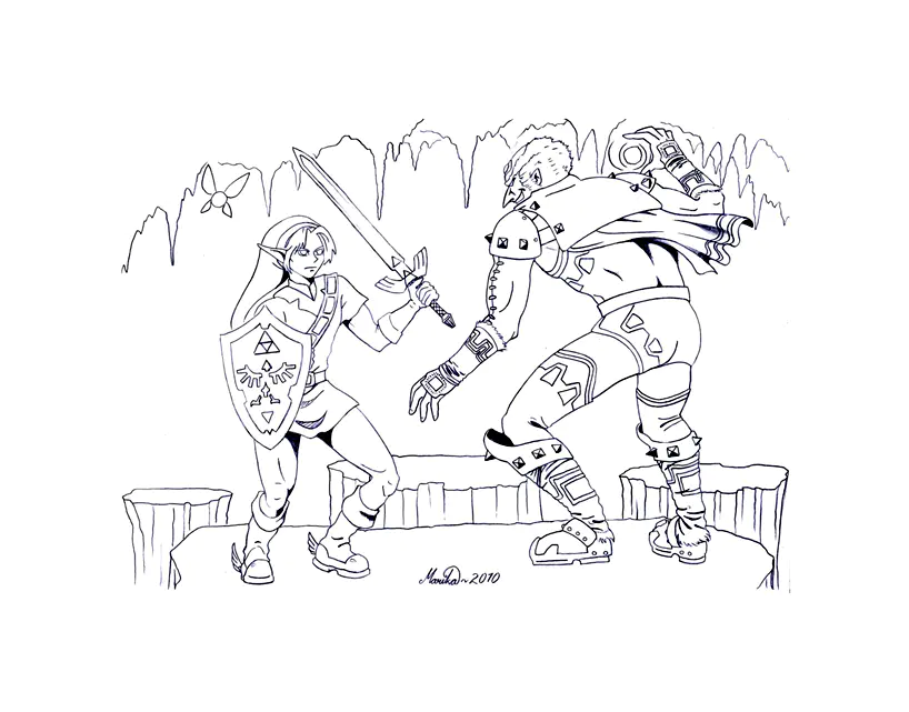 Zelda coloring page to download