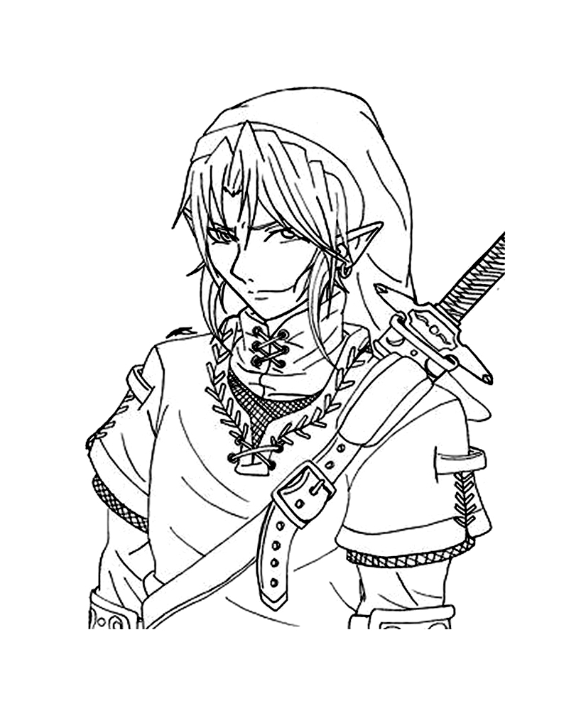 Very nice black and white drawing of Link