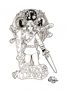 Coloring page zelda to color for children