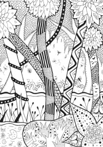 Coloring page zentangle to print for free