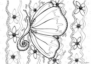 Coloring page zentangle to color for kids