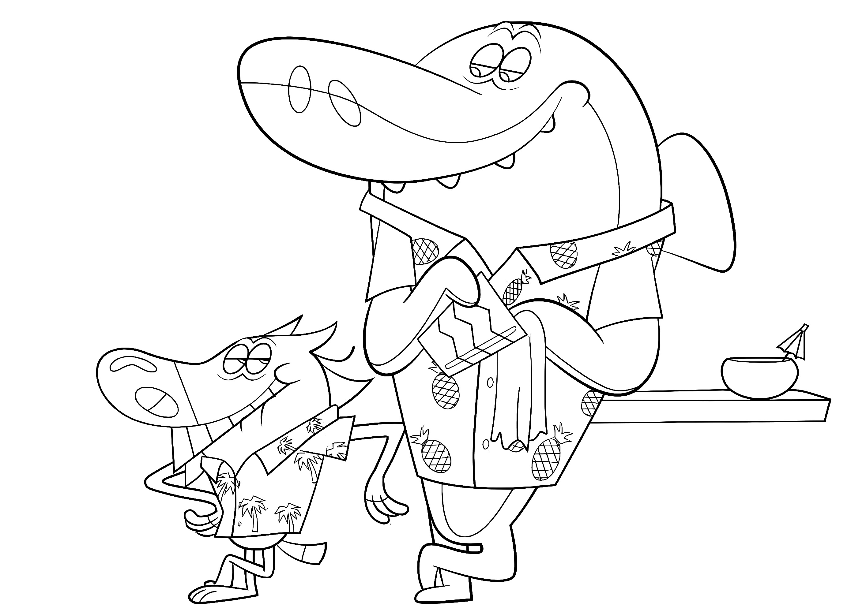 Friends Zig and Sharko - Zig and Sharko Coloring Pages for Kids