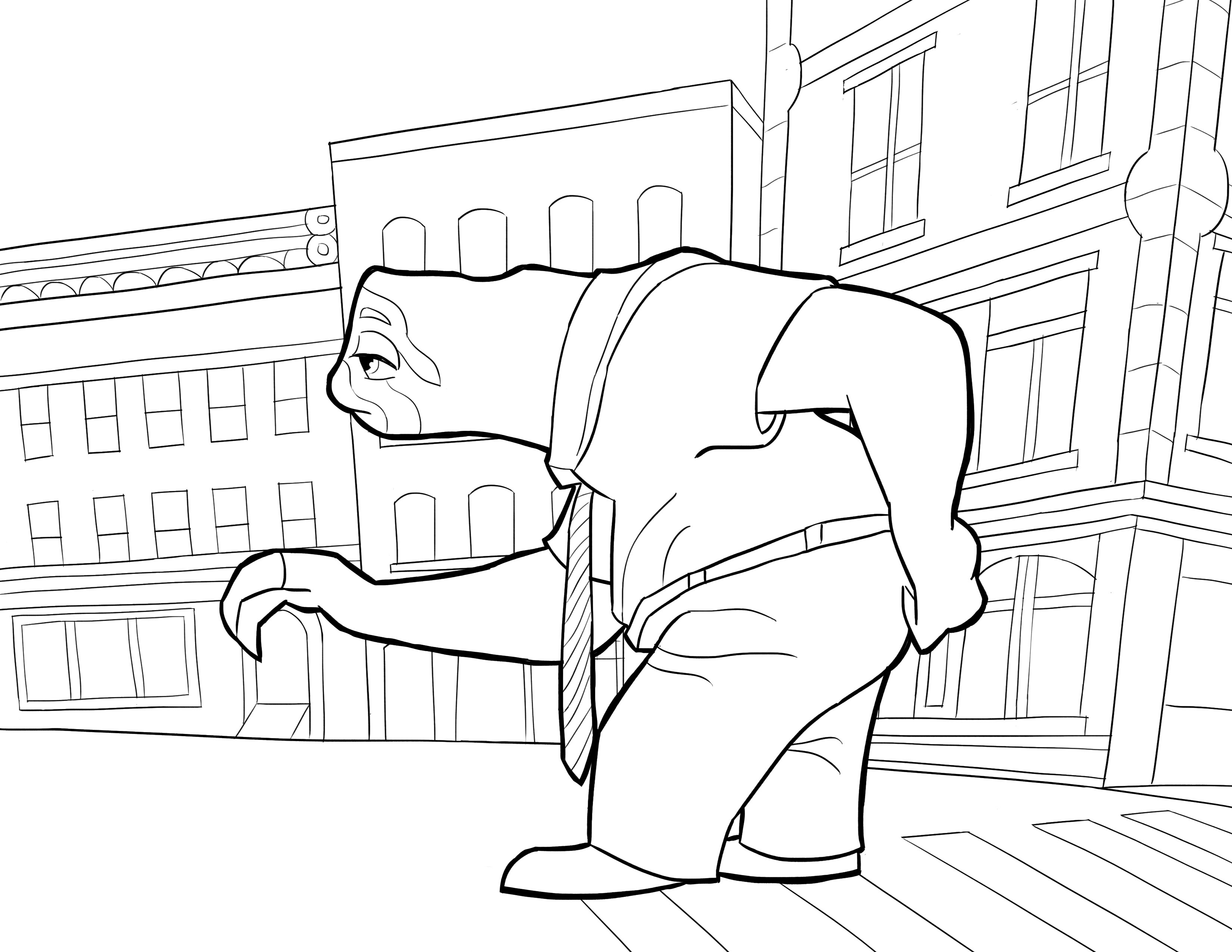 Disney Zootopia coloring page to download for free : Flash Slothmore and beautiful background