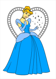 匿名 根据《Cinderella simple coloring page》创作