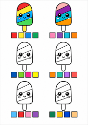 Ice cream with different flavors をぬった 匿名 さんの作品