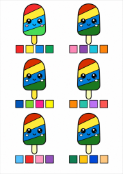 Ice cream with different flavors をぬった 匿名 さんの作品