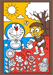 Werk von Anonym nach Doraemon and his friend gardening