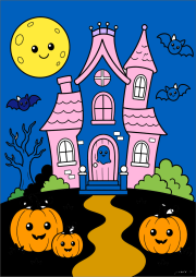 匿名 根据《Haunted house and smiling pumpkins》创作