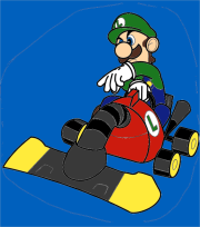 Werk von Anonym nach Mario Kart coloring page for kids