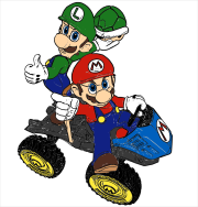 Werk von Anonym nach Mario Kart coloring page for kids