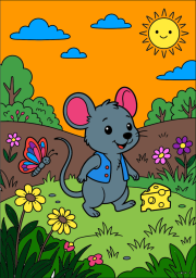 Creation by guptalaxmi881 from Mouse with a butterfly in a meadow