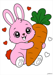 Creazione di Anonimo da Cute rabbit hugging a carrot