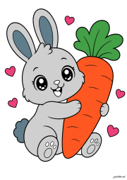 Creazione di Anonimo da Cute rabbit hugging a carrot