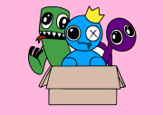 Werk von Anonym nach Rainbow Friends characters emerging from a box