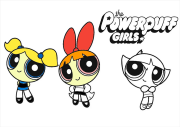 Simple The Powerpuff Girls printable coloring page をぬった 匿名 さんの作品