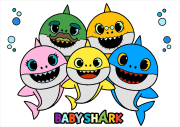 匿名 根据《Simple coloring page of the Baby Shark family》创作