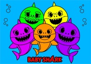 Creation by Anonymous from Simple coloring page of the Baby Shark family