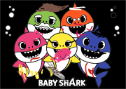 Simple coloring page of the Baby Shark family をぬった 匿名 さんの作品
