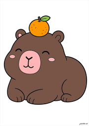 Création de Anonyme d'après Little capybara with an apple
