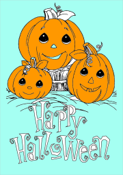 匿名 根据《Three pretty Halloween pumpkins》创作