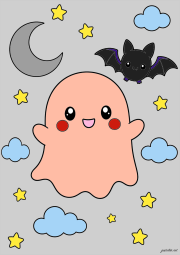 匿名 根据《Little ghost flying next to a bat》创作