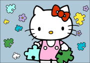 Hello Kitty does a puzzle をぬった 匿名 さんの作品