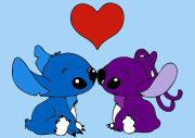 Stitch and Angel with a big heart をぬった 匿名 さんの作品