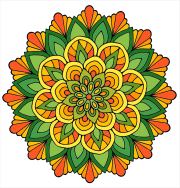 Werk von Anonym nach mandala-flower-with-leaves