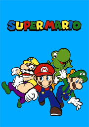 Mario with Luigi, Wario and Yoshi をぬった 匿名 さんの作品