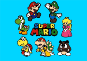 All the main Super Mario characters をぬった 匿名 さんの作品
