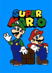 Simple coloring page for children with a Super Mario Bros. theme をぬった 匿名 さんの作品