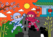Werk von Anonym nach Fight between young ninjas