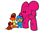匿名 根据《Elly the elephant with Pocoyo, Pato and Loula the dog》创作