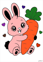 Werk von EKTA nach Cute rabbit hugging a carrot