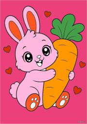 匿名 根据《Cute rabbit hugging a carrot》创作