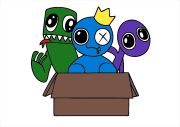 Werk von Anonym nach Rainbow Friends characters emerging from a box