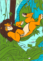 Werk von Anaiyah nach The Lion King: Simba relaxing in the jungle