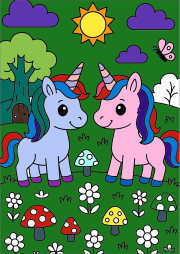 Creation by Anonymous from Two unicorns in a magical meadow