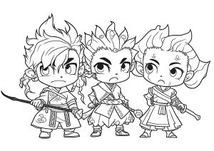 Printable coloring pages : Chibi